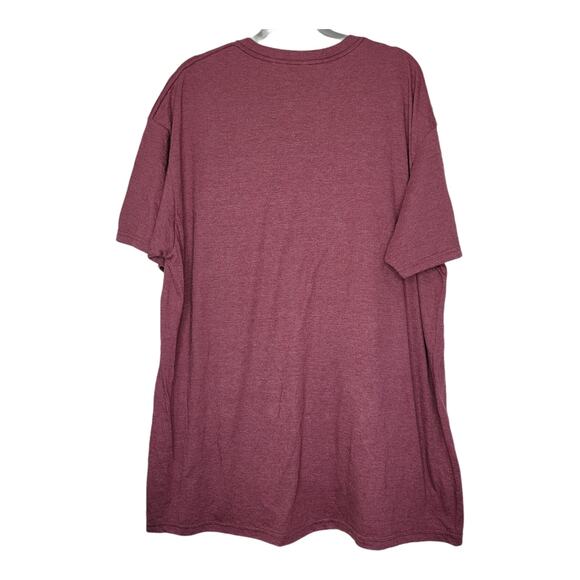 California Los Angeles Graphic Print Crew Neck Red Heathered T-Shirt Men Sz 2XL - Picture 2 of 5